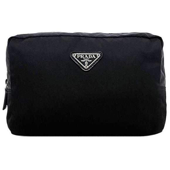 Prada pouch black triangle nylon Tessuto zipper - Picture 1 of 9